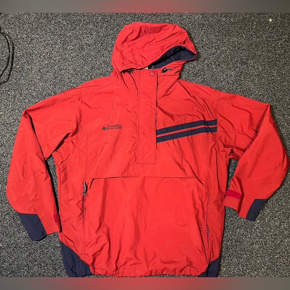 Columbia Sportwear Windbreaker Mens 3XLT Red Multicolor Bugaboo Lined Outdoor